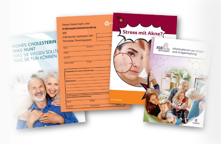 Grafische Darstellung verschiedener Bestellshop Materialien